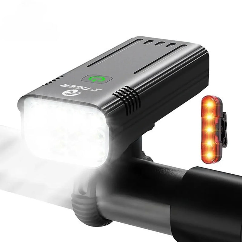 Farol de Bicicleta X-Tiger TurboLight 10000mAh com Power Bank - 12 LED