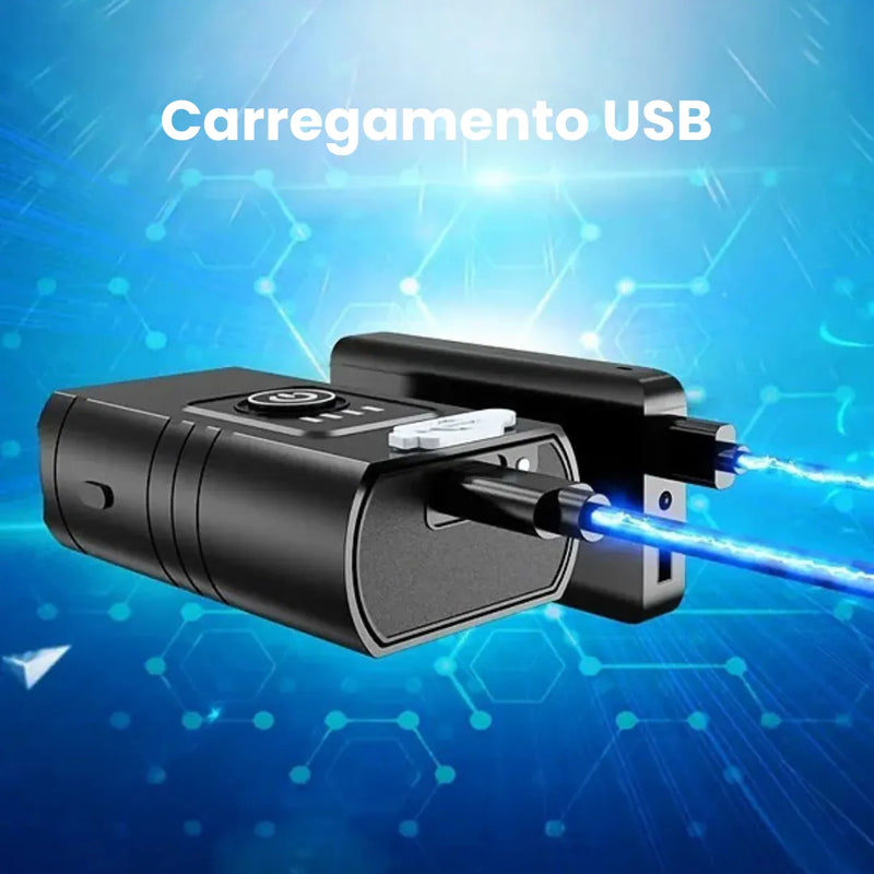 Farol de Bicicleta X-Tiger TurboLight 1200mAh com Power Bank