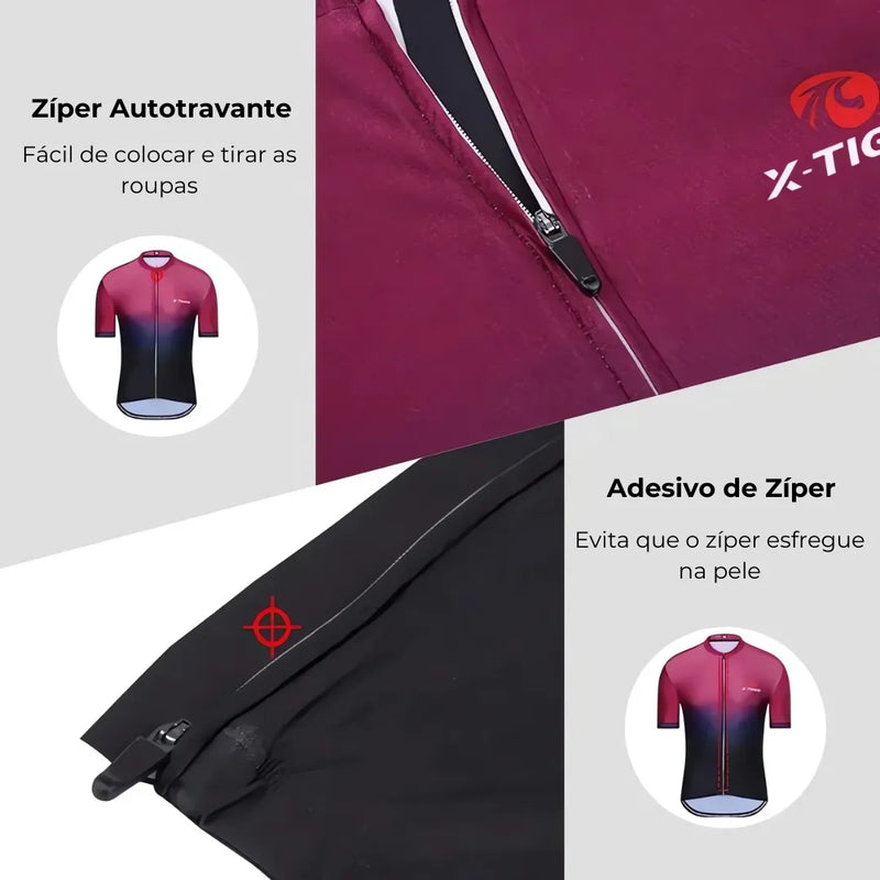 Camisa de Ciclismo Masculina X-Tiger Modelo Elite