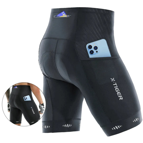 Bermuda de Ciclismo X-Tiger com Almofada de Gel Preto Modelo ProRide