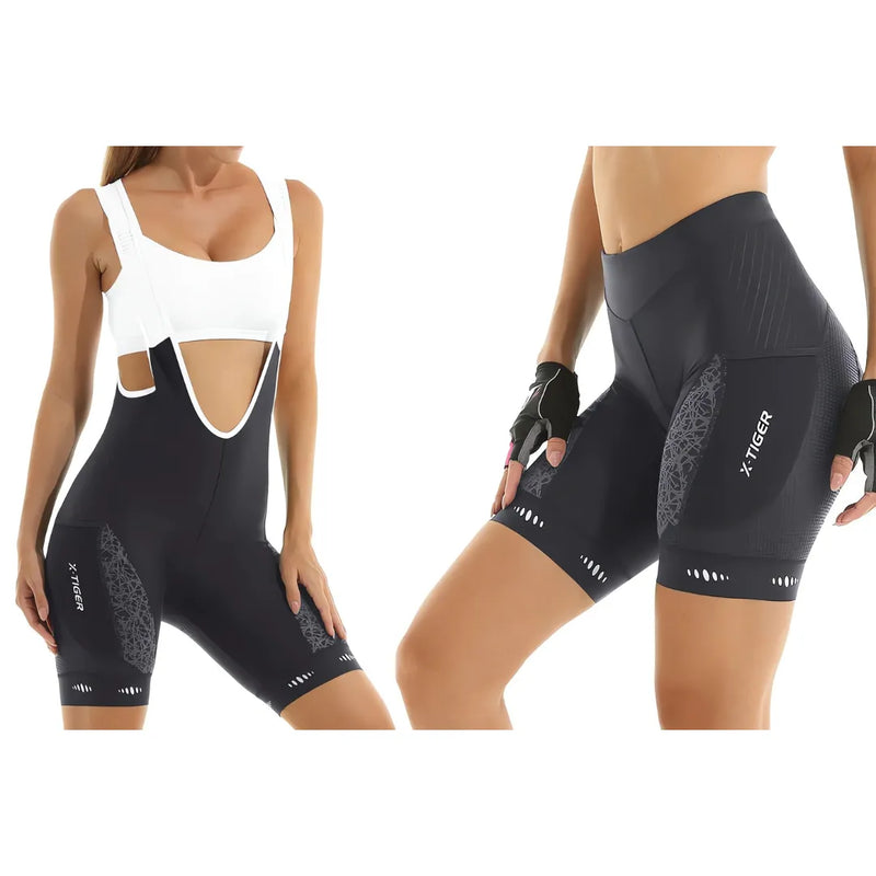 Bermuda e Bretelle de Ciclismo Feminino X-Tiger com Forro Respirável Modelo Aura™