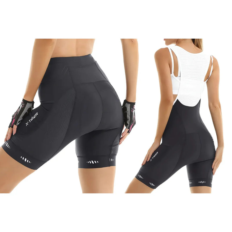 Bermuda e Bretelle de Ciclismo Feminino X-Tiger com Forro Respirável Modelo Aura™