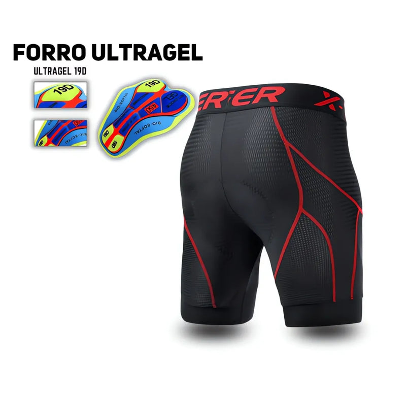 Bermuda de Ciclismo X-Tiger com Almofada de Gel Modelo Ethos™