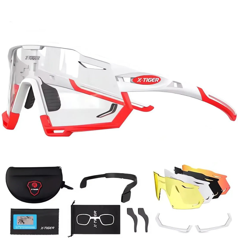 Óculos de Ciclismo 5 Lentes Fotocromático X-Tiger Modelo Phoenix (C03)