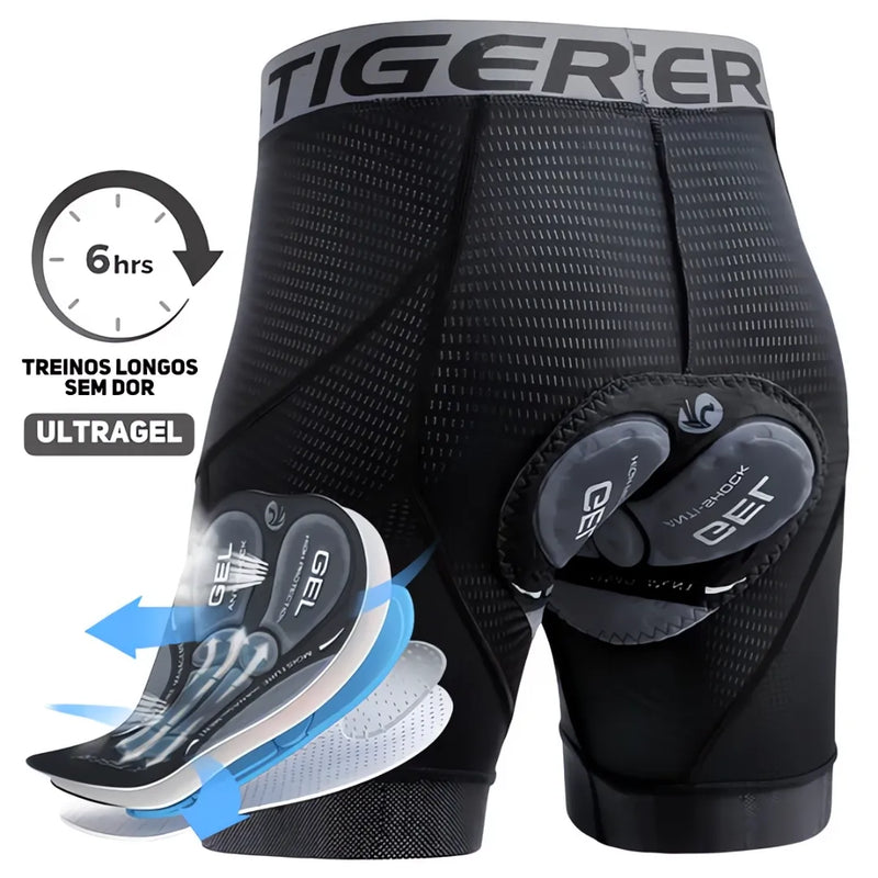 Bermuda de Ciclismo X-Tiger com Almofada de Gel Modelo Ethos™