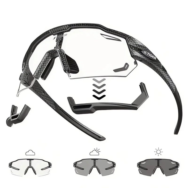 Óculos de Ciclismo 5 Lentes Fotocromático X-Tiger Modelo Phoenix (C03)