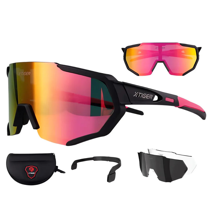 Óculos de Ciclismo 3 Lentes Fotocromático X-Tiger Modelo Vortex (C03)
