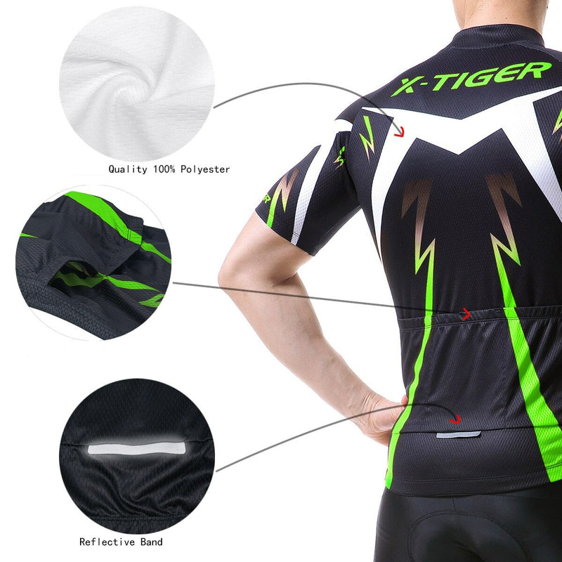 Conjunto Ciclismo Masculino X-Tiger (Bermuda e Camisa)