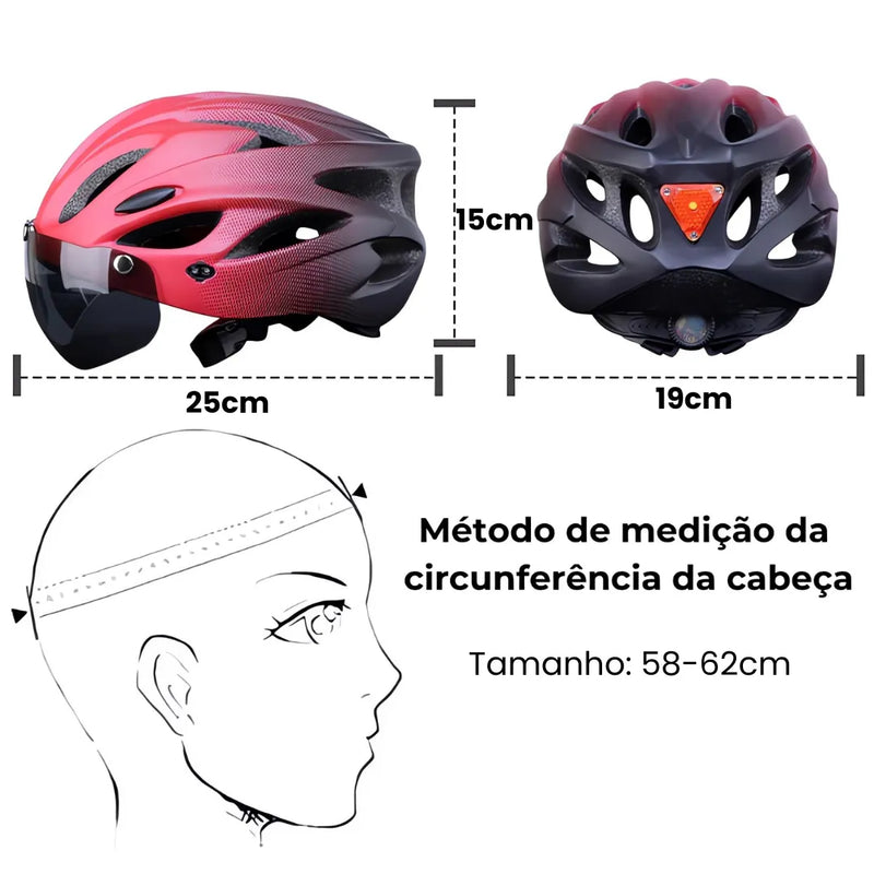 Capacete de Ciclismo X-Tiger Preto Modelo Sentry
