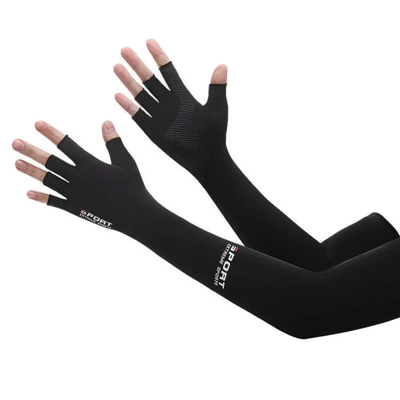 Par de Manguitos Unissex com Proteção Solar SportFashion Azul Cinza Preto
