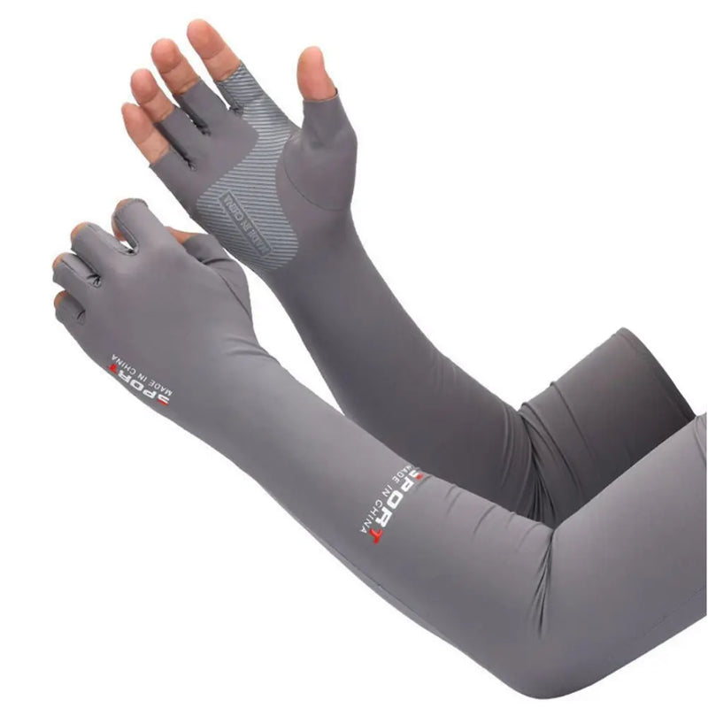 Par de Manguitos Unissex com Proteção Solar SportFashion Azul Cinza Preto