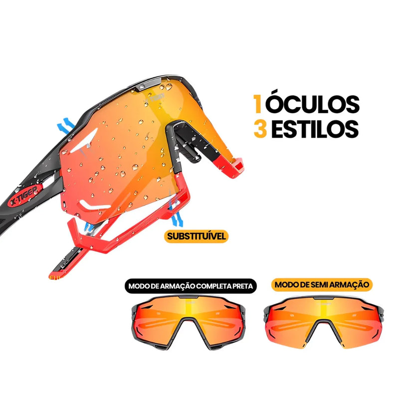 Óculos de Ciclismo 5 Lentes Fotocromático X-Tiger Modelo Phoenix (C03)