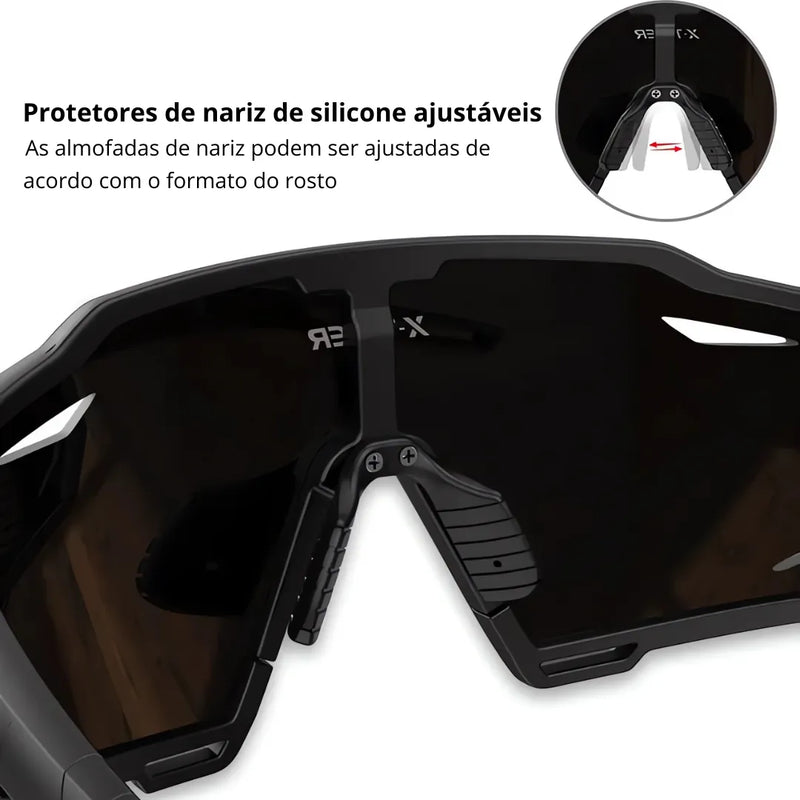 Óculos de Ciclismo 5 Lentes Fotocromático X-Tiger Modelo Phoenix (C03)