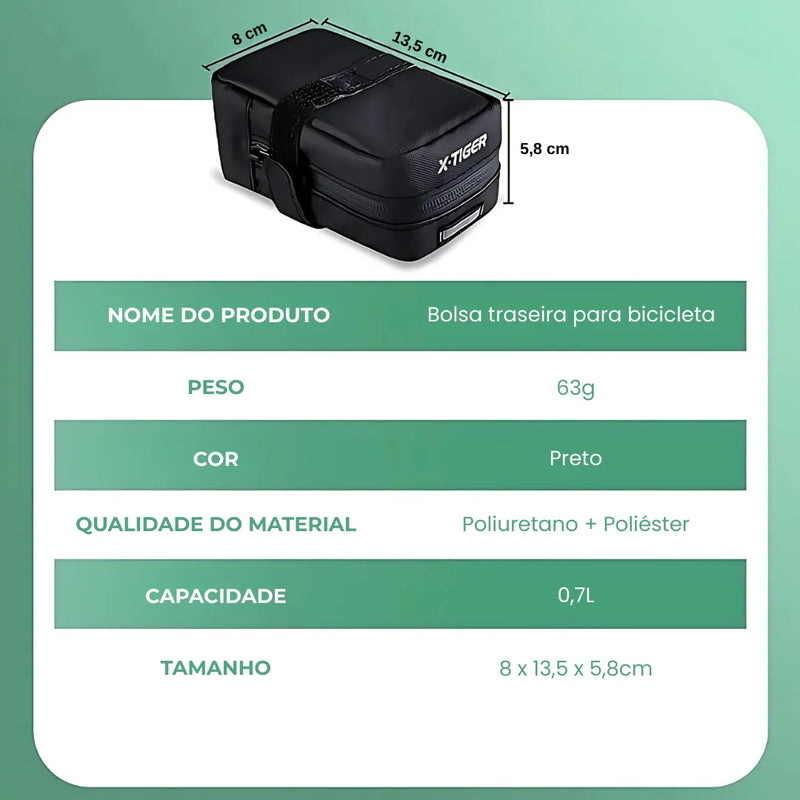 Bolsa de Selim para Bicicleta Refletiva X-Tiger Modelo SafeRide™