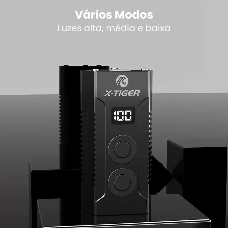 Farol de Bicicleta X-Tiger TurboLight 4000mAh com Power Bank