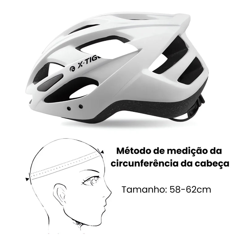Capacete de Ciclismo X-Tiger Vermelho Modelo Titan