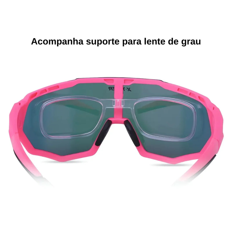 Óculos de Ciclismo 3 Lentes Fotocromático X-Tiger Modelo Vortex 