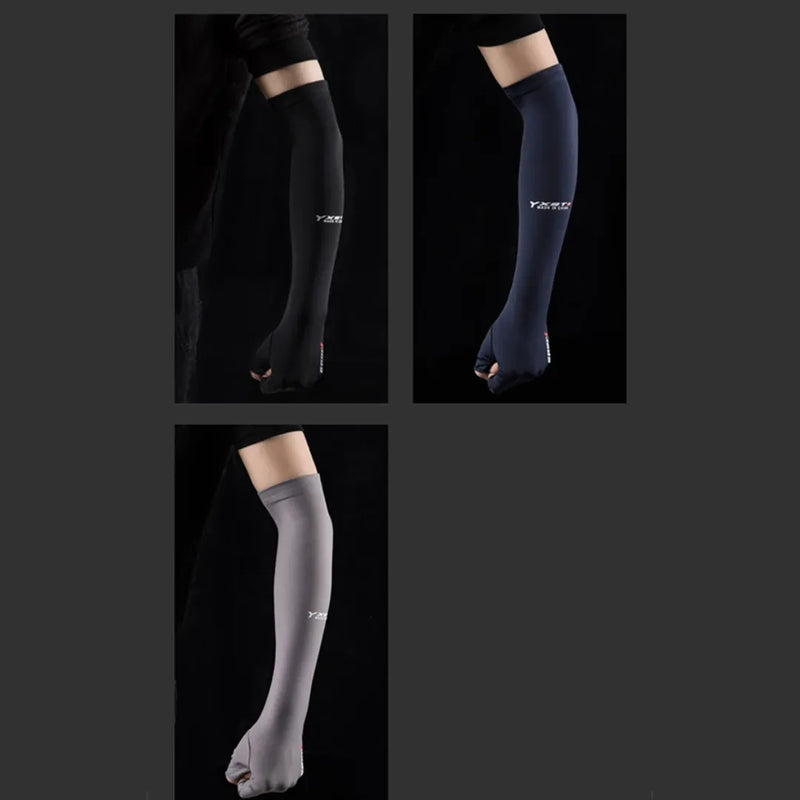 Par de Manguitos Unissex com Proteção Solar SportFashion Azul Cinza Preto